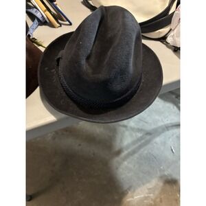 Vintage Cavanagh Fedora Hat Black Brown Felt Size 7 1/4 Made in USA